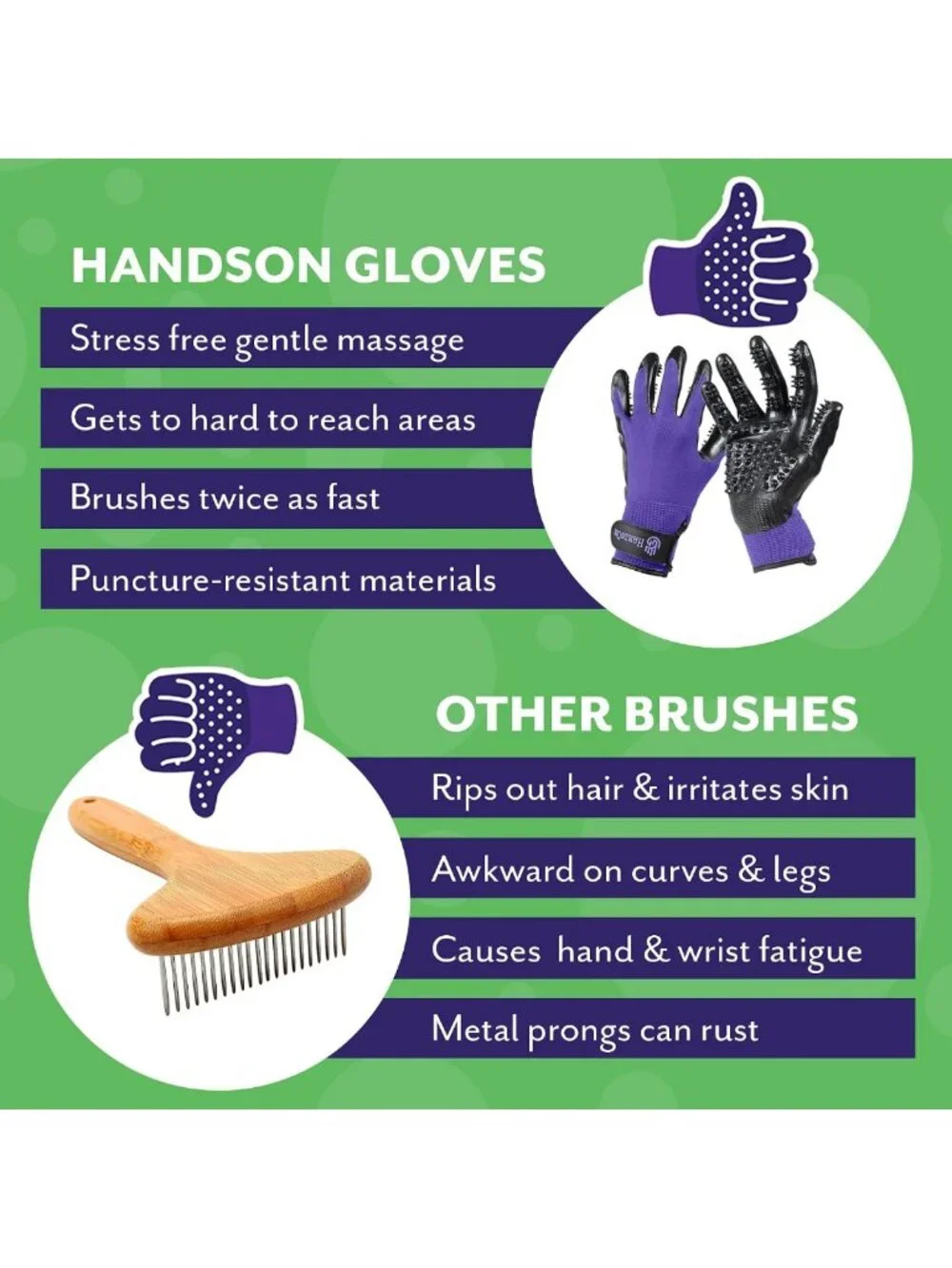 Pet Grooming Gloves - Award-Winning Shedding & Bathing Brush for Cats & Dogs